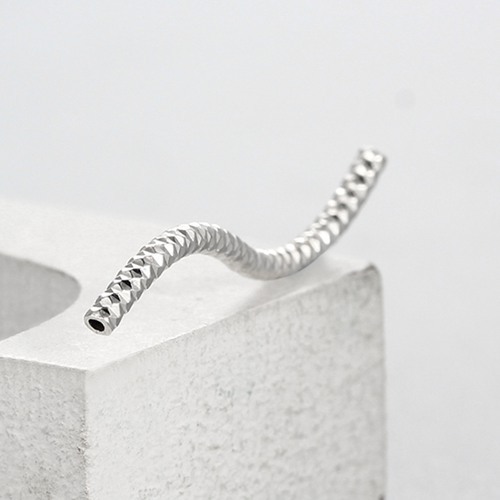 925 Sterling Silver Cutting Long Curved Tubes