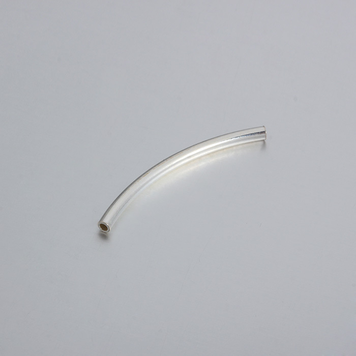 925 Sterling Silver 30mm Curved Tube Beads
