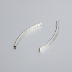 925 Sterling Silver 30mm Curved Tube Beads