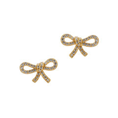 925 Sterling Silver CZ Bow Knot Earrings Studs