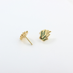 925 Sterling Silver Leaf Cluster Stud Earrings