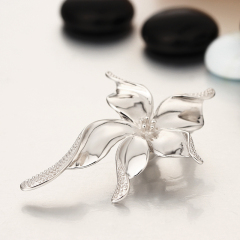 925 Sterling Silver Big Flower Magnetic Clasps