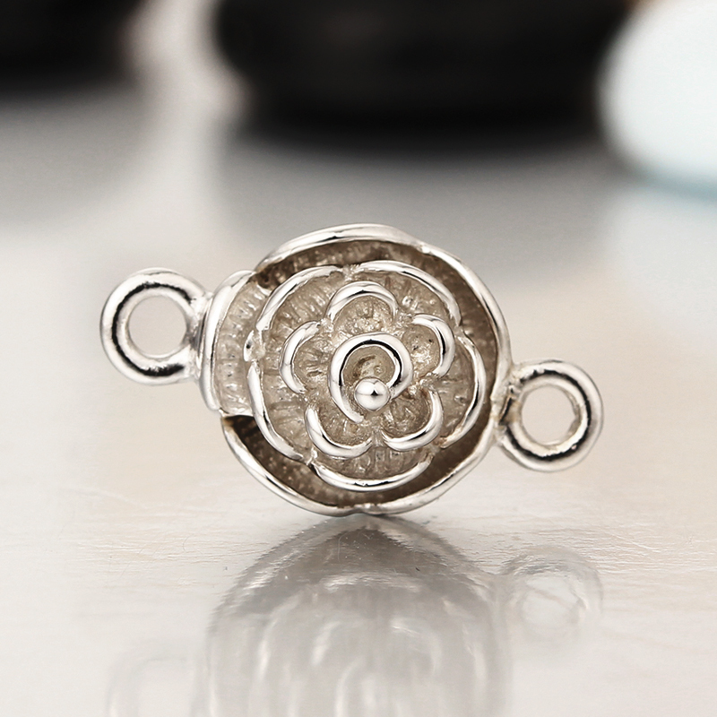 925 Sterling Silver Big Rose Magnetic Clasps