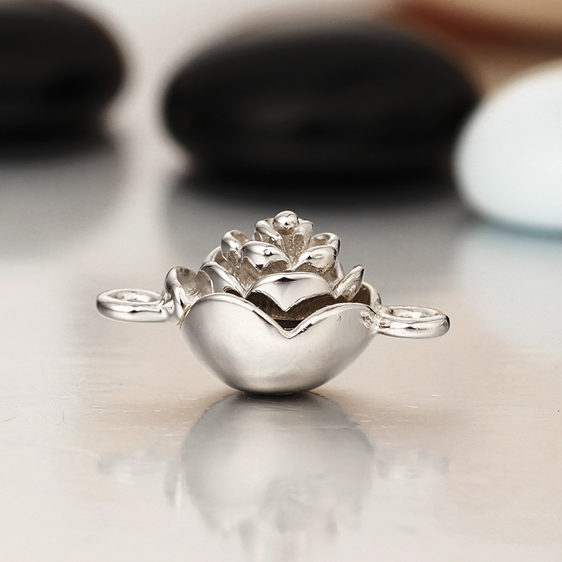 925 Sterling Silver Big Rose Magnetic Clasps