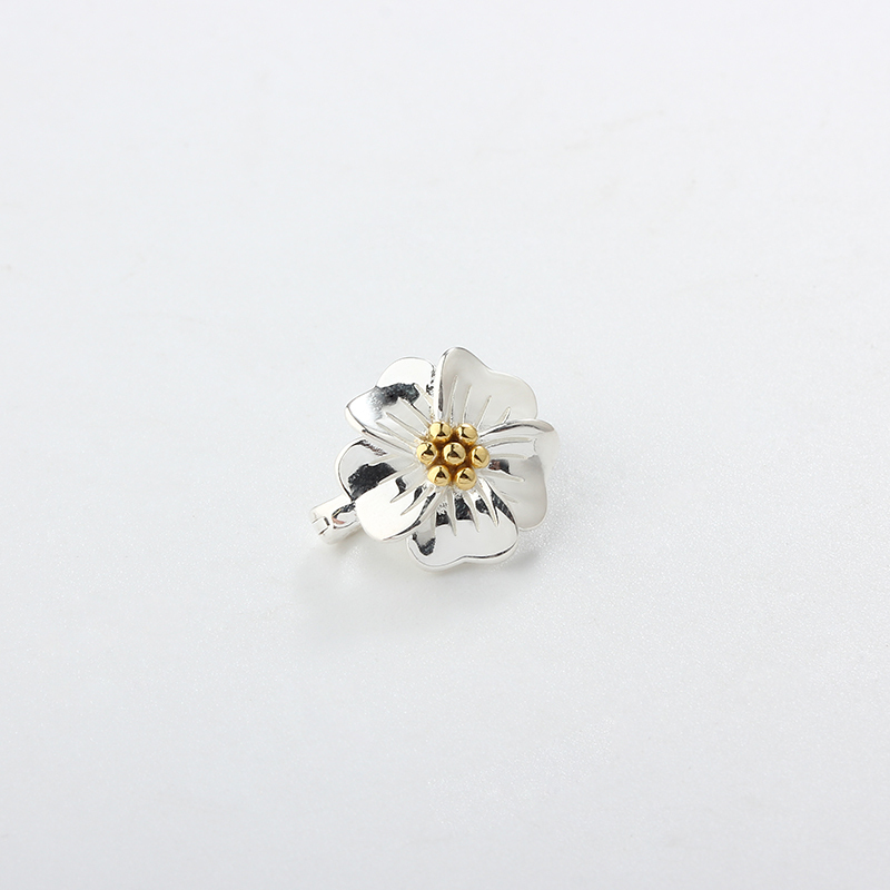925 Sterling Silver Single Flower Magnetic Clasps