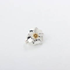 925 Sterling Silver Single Flower Magnetic Clasps