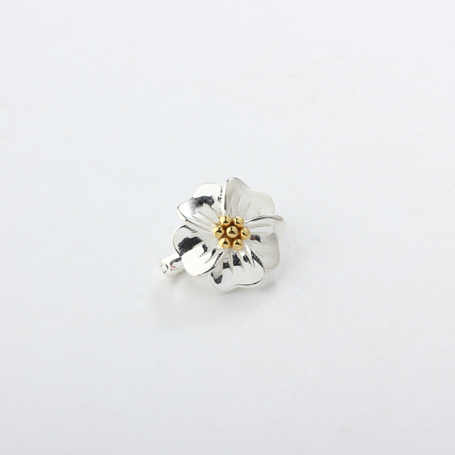925 Sterling Silver Single Flower Magnetic Clasps