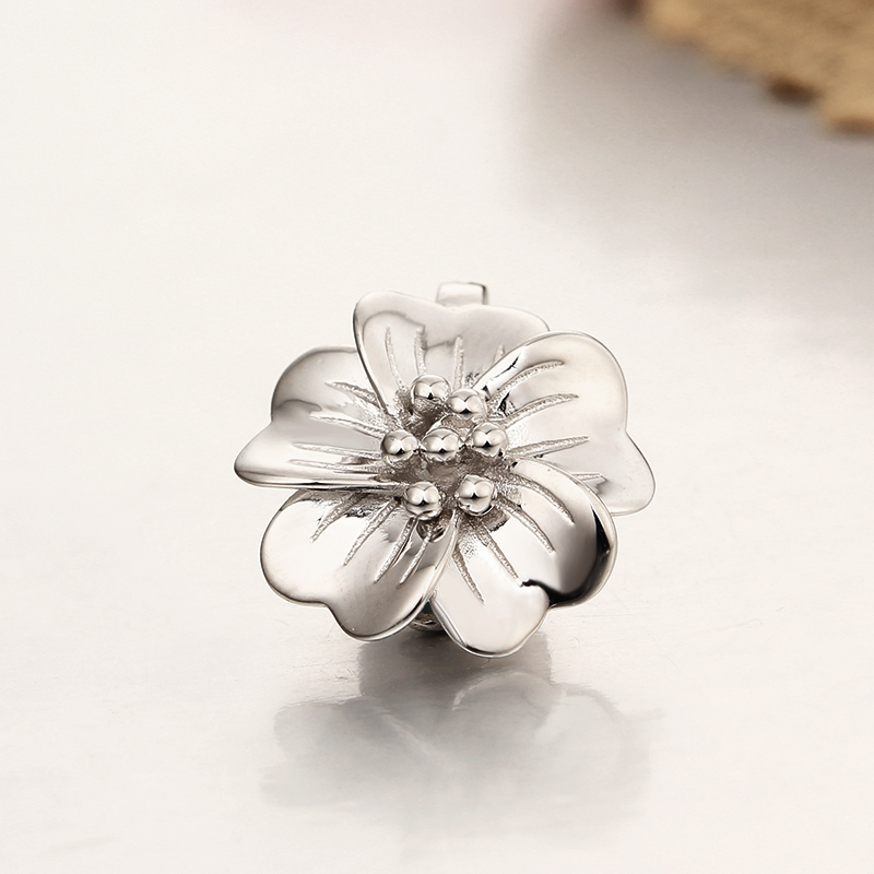925 Sterling Silver Single Flower Magnetic Clasps