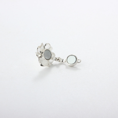 925 Sterling Silver Single Flower Magnetic Clasps