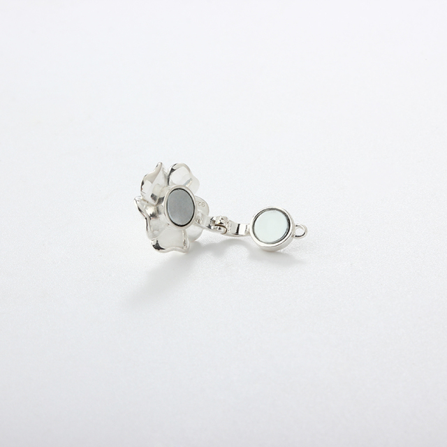 925 Sterling Silver Single Flower Magnetic Clasps