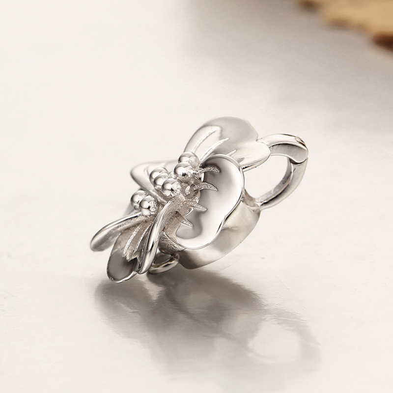 925 Sterling Silver Single Flower Magnetic Clasps