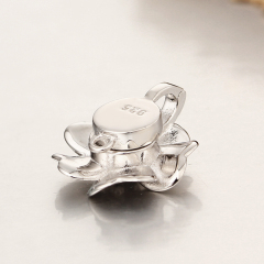 925 Sterling Silver Single Flower Magnetic Clasps
