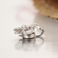 925 Sterling Silver Single Flower Magnetic Clasps