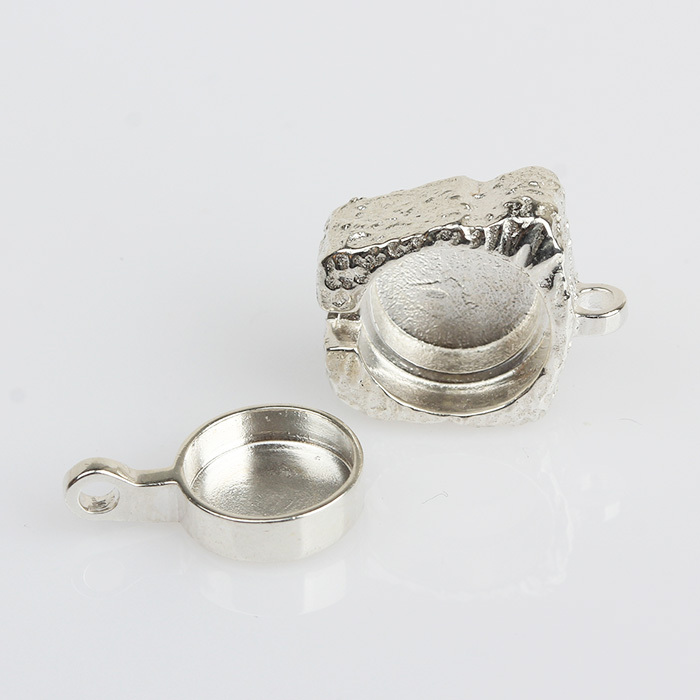 925 Sterling Silver Hammer Magnetic Clasp Jewelry Findings