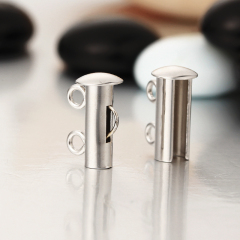 925 Sterling Silver Spring Tube Clasp-Two Rows