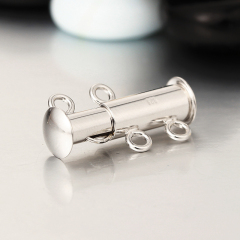 925 Sterling Silver Spring Tube Clasp-Two Rows