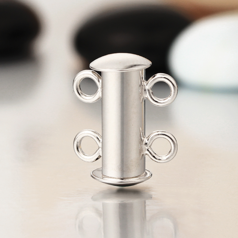925 Sterling Silver Spring Tube Clasp-Two Rows