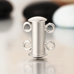 925 Sterling Silver Spring Tube Clasp-Two Rows