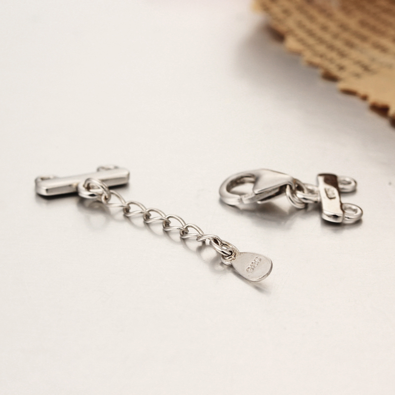 925 Sterling Silver Lobster Claw Clasp With Extender Chain