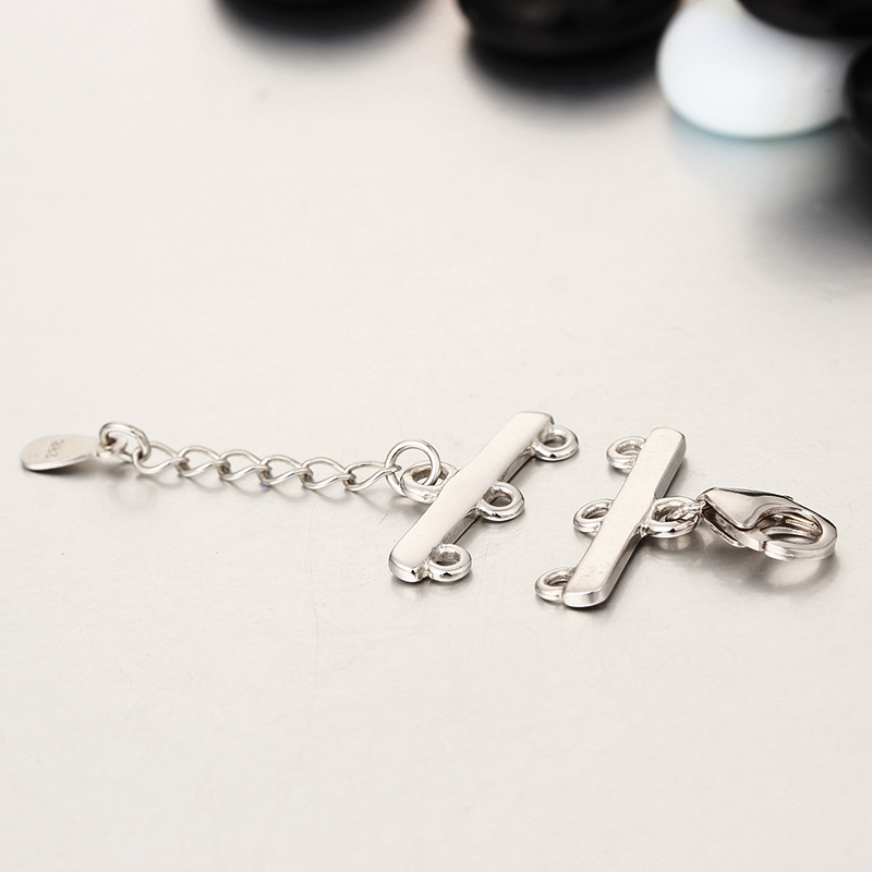925 Sterling Silver Lobster Claw Clasp With Extender Chain For Jewelry Making