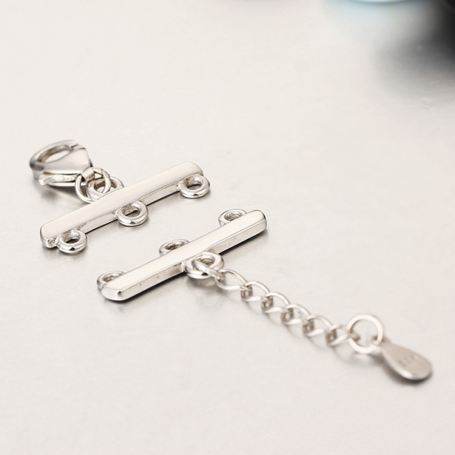 925 Sterling Silver Lobster Claw Clasp With Extender Chain For Jewelry Making