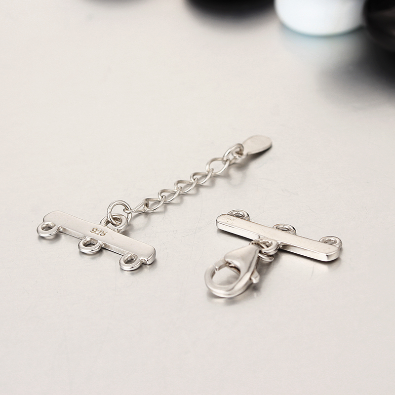 925 Sterling Silver Lobster Claw Clasp With Extender Chain For Jewelry Making