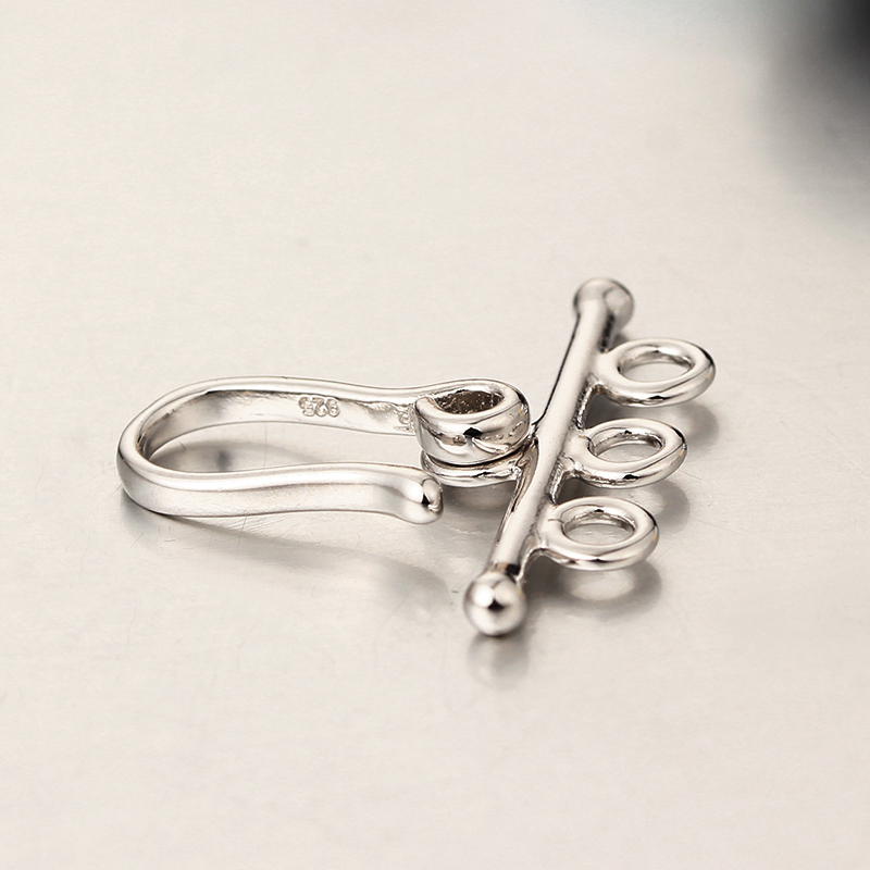 925 Sterling Silver Three Rows Bracelet Clasps