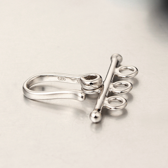 925 Sterling Silver Three Rows Bracelet Clasps