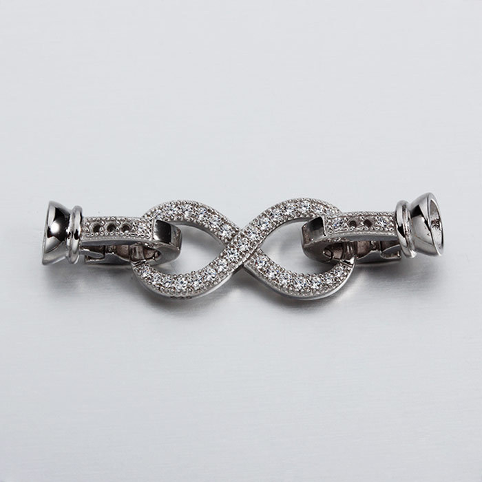925 Sterling Silver CZ Infinity Clasps