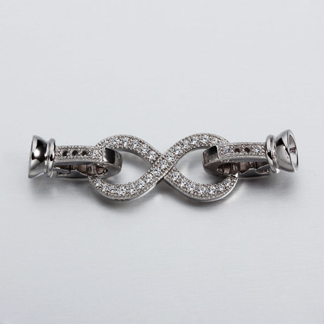 925 Sterling Silver CZ Infinity Clasps