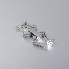 925 Sterling Silver CZ Pearl Clasp