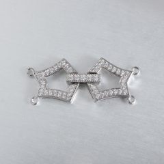 925 Sterling Silver CZ Pearl Clasp