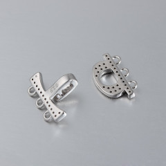 925 Sterling Silver CZ Pearl Clasp For Three Layers