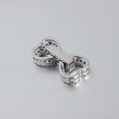 925 Sterling Silver CZ Heart Pearl Clasp