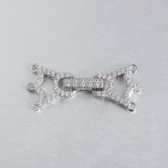 925 Sterling Silver CZ Crown Pearl Clasp