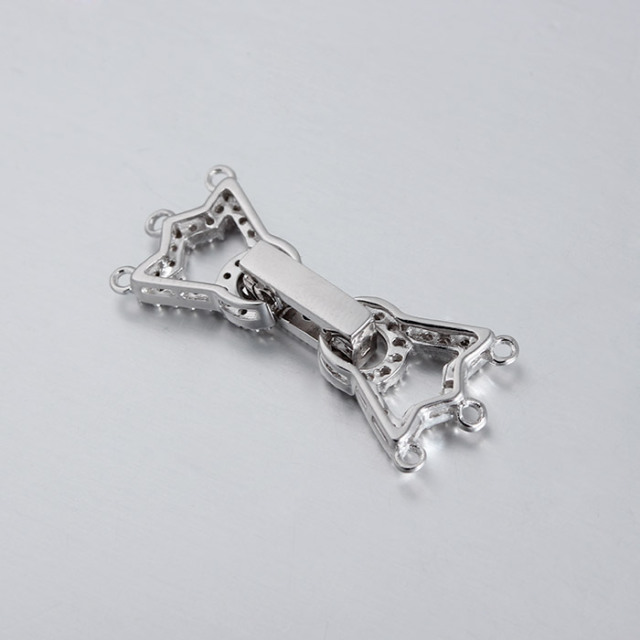 925 Sterling Silver CZ Crown Pearl Clasp