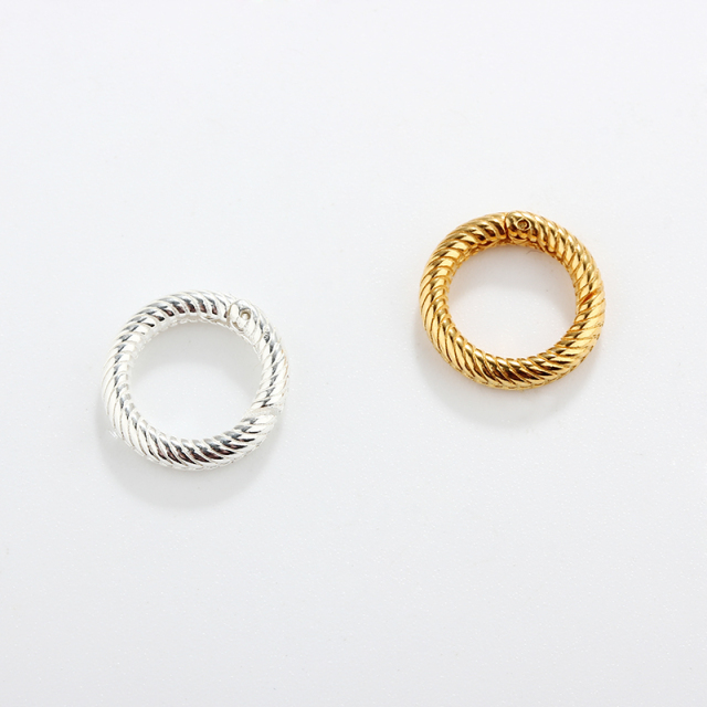 925 Sterling Silver Twisted Round Link Clasp