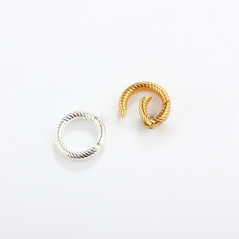 925 Sterling Silver Twisted Round Link Clasp