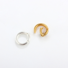 925 Sterling Silver Twisted Round Link Clasp