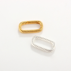 925 Sterling Silver Twisted Long Rectangle Link Clasp