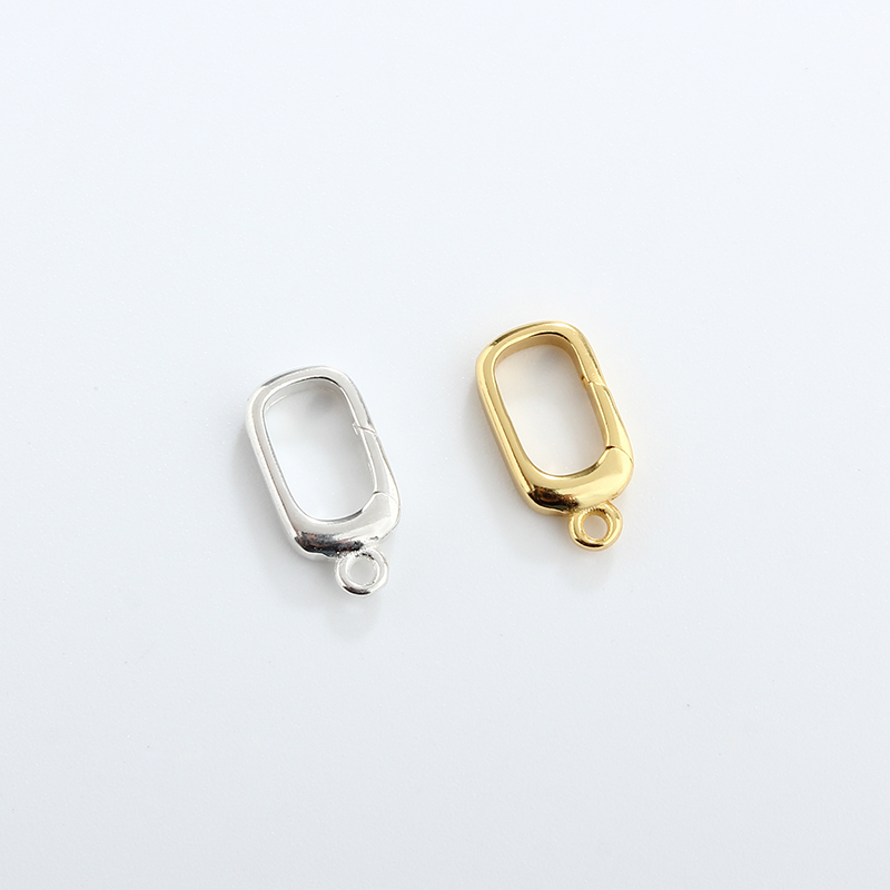 925 Sterling Silver 7*14Mm Square Clasp