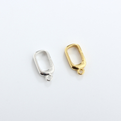 925 Sterling Silver 7*14Mm Square Clasp