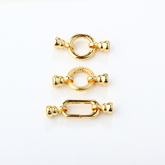 925 Sterling Silver Round Toggle Pearl Clasp