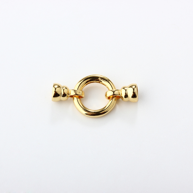 925 Sterling Silver Round Toggle Pearl Clasp