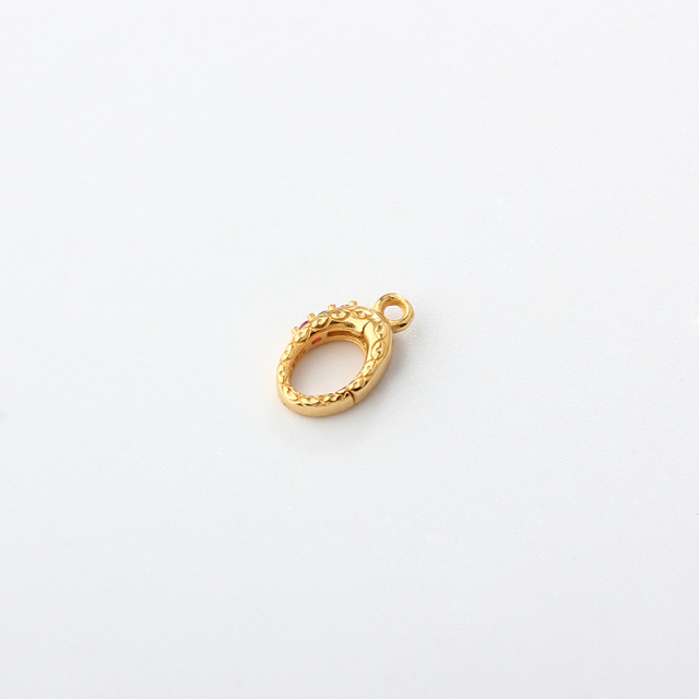 925 Sterling Silver Vintage Embossed Oval Clasp With CZ