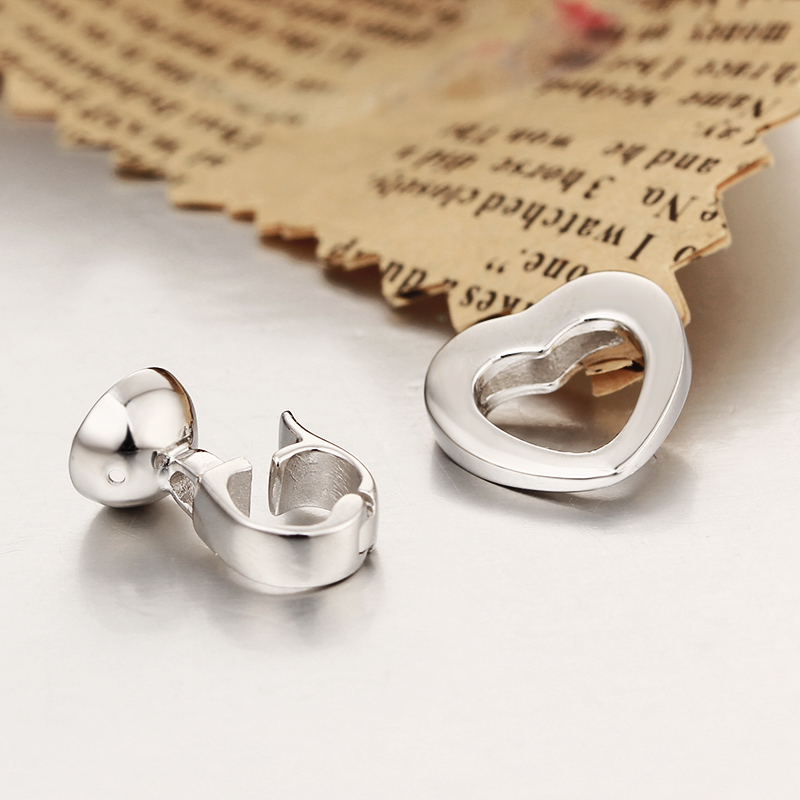 925 Sterling Silver Small Heart Pearl Bracelet Clasps