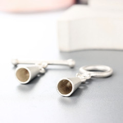 925 Sterling Silver Ot Toggle Clasp With Cup