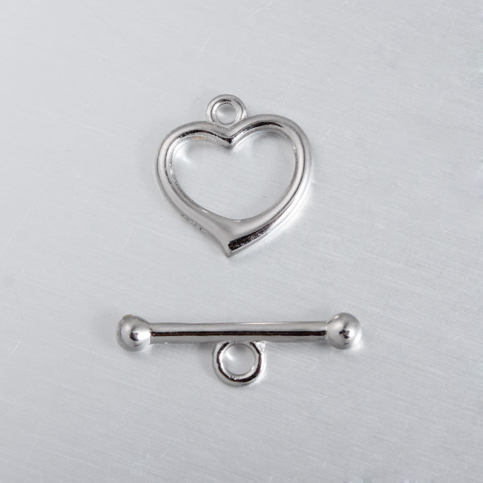 925 Sterling Silver Heart Toggle Clasp