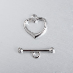 925 Sterling Silver Heart Toggle Clasp