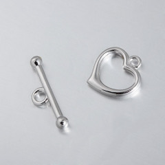925 Sterling Silver Heart Toggle Clasp